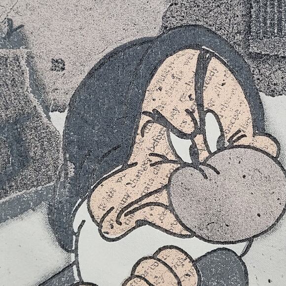 Vintage Disney Grumpy Sweatshirt Medium 21x24 Gray - Picture 12 of 15